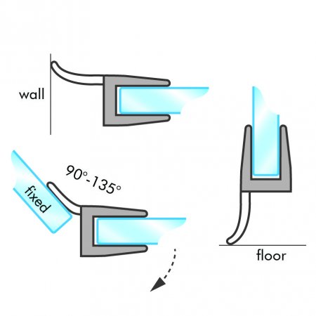 GoldRays 003 versatile shower door seal profile - reference 2