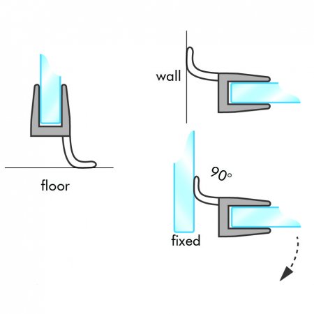 GoldRays 005 versatile shower door seal profile - reference 2