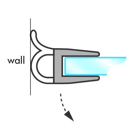 GoldRays 005D swinging shower door seal profile - reference 2