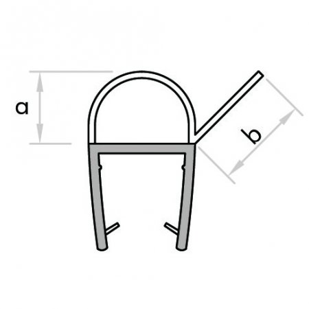 GoldRays 005D swinging shower door seal profile - reference 3