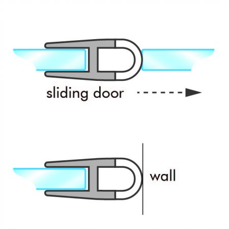 GoldRays 007A sliding shower door seal profile