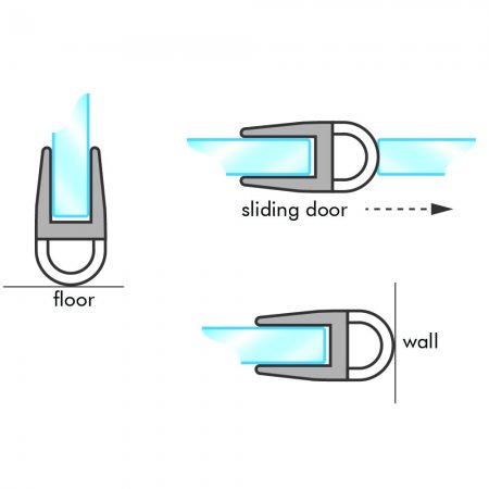 GoldRays 007A1 versatile shower door seal profile - reference 2