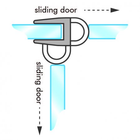 GoldRays 007B1 sliding shower door seal profile - reference 2