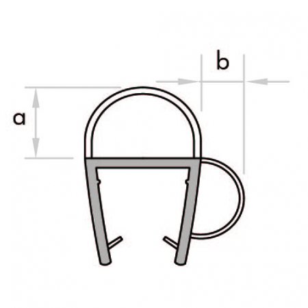 GoldRays 007B1 sliding shower door seal profile - reference 3