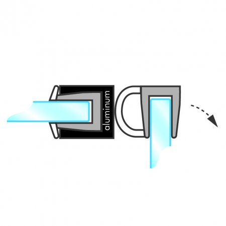 GoldRays 007B swinging shower door seal profile - reference 2