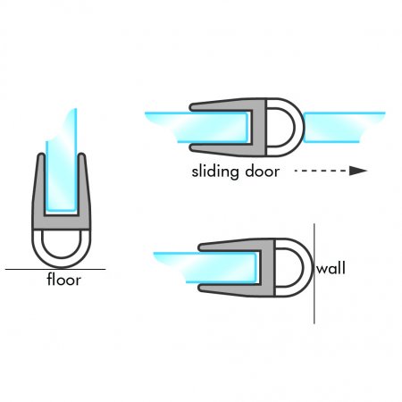 GoldRays 007E versatile shower door seal profile - reference 2
