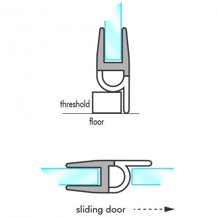 GoldRays 007F versatile shower door seal profile - reference 2