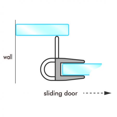 GoldRays 007F2 sliding shower door seal profile