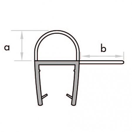 GoldRays 007F2 sliding shower door seal profile - reference 2