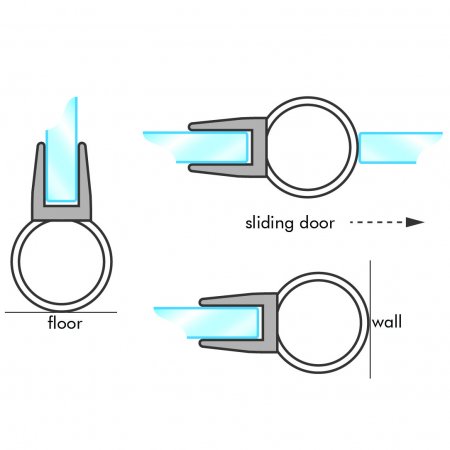 GoldRays 007S versatile shower door seal profile - reference 2