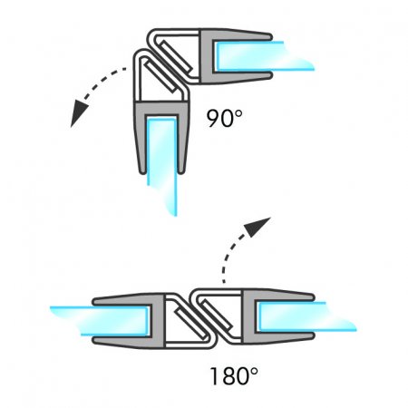 GoldRays 008A1W magnetic shower door seal profile - reference 3