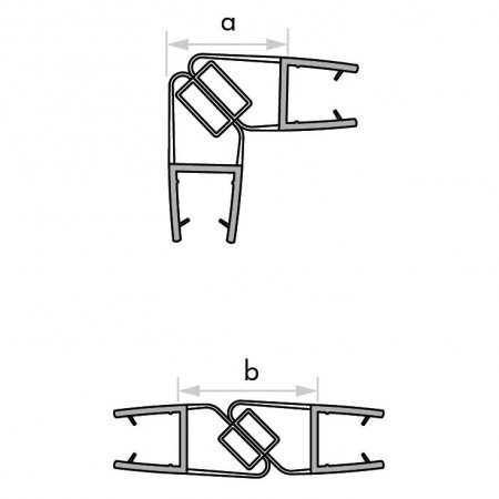 GoldRays 008A1W magnetic shower door seal profile - reference 4