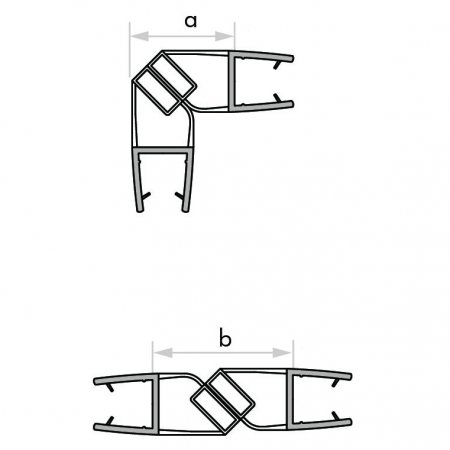 GoldRays 008AW magnetic shower door seal profile - reference 4