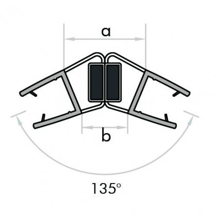 GoldRays 008C1 magnetic shower door seal profile - reference 3