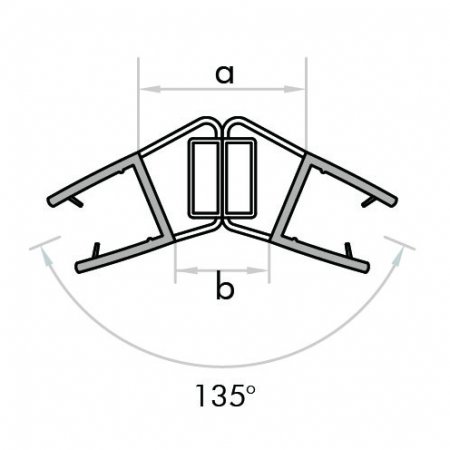 GoldRays 008C1W magnetic shower door seal profile - reference 3