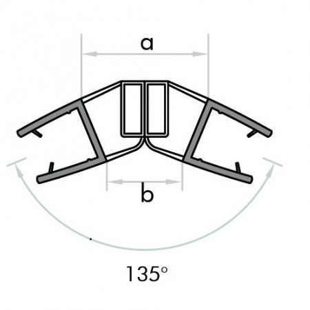 GoldRays 008CW magnetic shower door seal profile - reference 3
