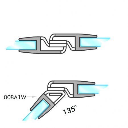 GoldRays 008EW magnetic shower door seal profile - reference 2