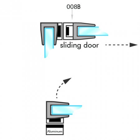 GoldRays 008F & 008FW magnetic shower door seal profile - reference 3