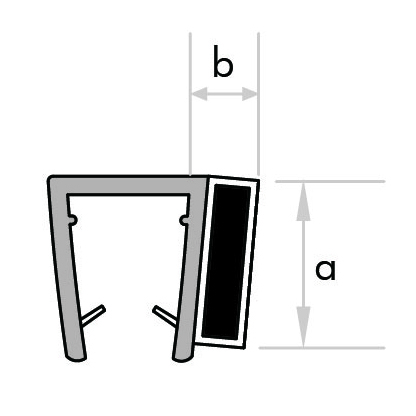 GoldRays 008F & 008FW magnetic shower door seal profile