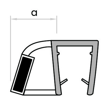 GoldRays 008F2 magnetic shower door seal profile - reference 3