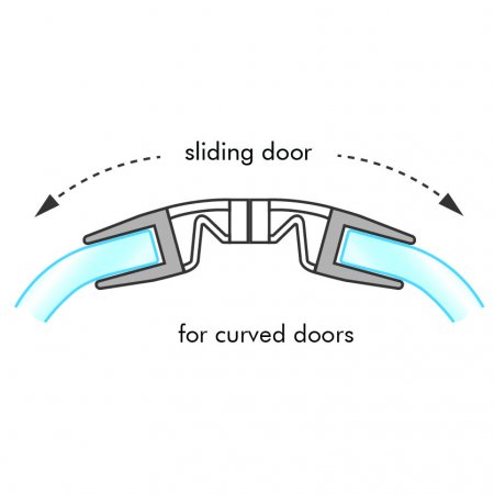 GoldRays 008G1W magnetic shower door seal profile - reference 2