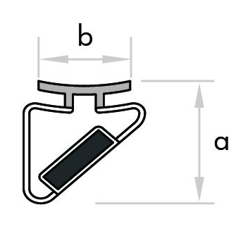 GoldRays 008N 90 magnetic shower door seal profile - reference 3