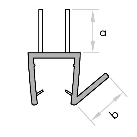 GoldRays 009B shower door bottom seal reference B