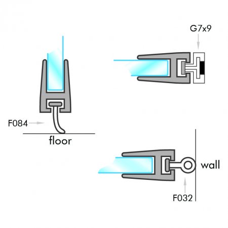 GoldRays 013 versatile shower door seal profile