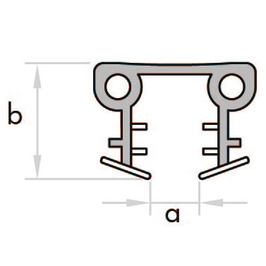 GoldRays 018 shower door seal profile - view B
