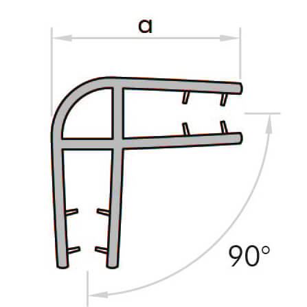 GoldRays 026 shower glass connector profile - reference 3 GoldRays 026 shower glass connector profile - reference 3