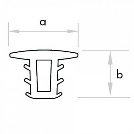 GoldRays F021 shower door seal profile - view B