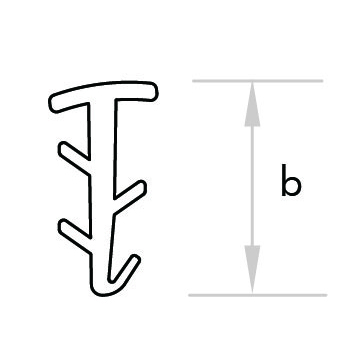 GoldRays E028C shower door seal profile - view B