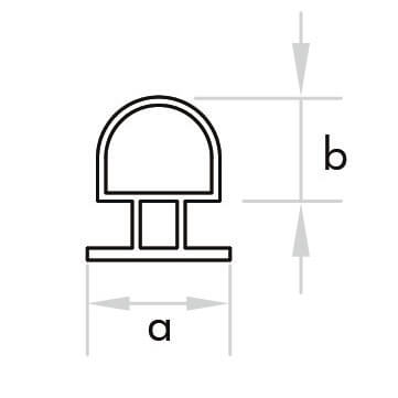GoldRays F032 shower door seal profile - view B