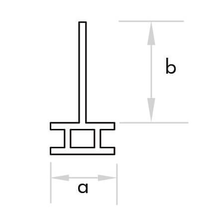 GoldRays F017 shower door seal profile - view B
