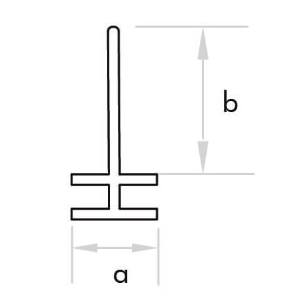 GoldRays F027 shower door seal profile - view B