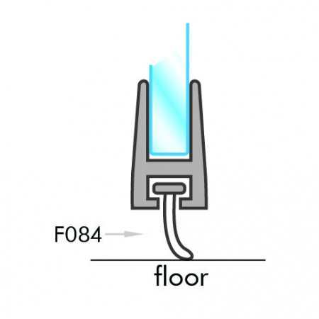 GoldRays F084 shower door seal profile - view A
