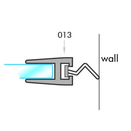 GoldRays F136 shower door seal profile - view A