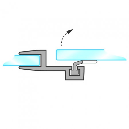 GoldRays G103 shower door seal profile - view A