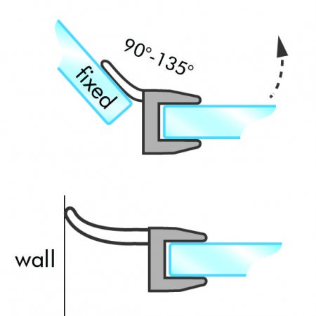GoldRays GS004 compact shower door seal profile - reference 2