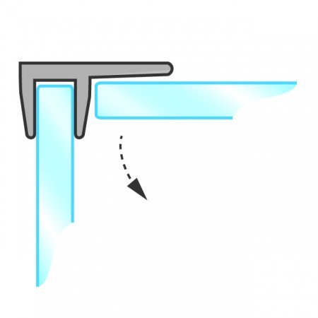 GoldRays GS004A2 compact shower door seal profile - reference 2