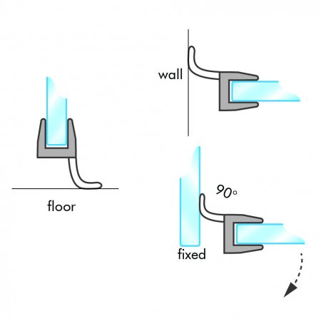 GoldRays GS005 compact shower door seal profile - reference 2