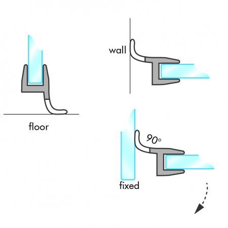 GoldRays GS005B compact shower door seal profile - reference 2