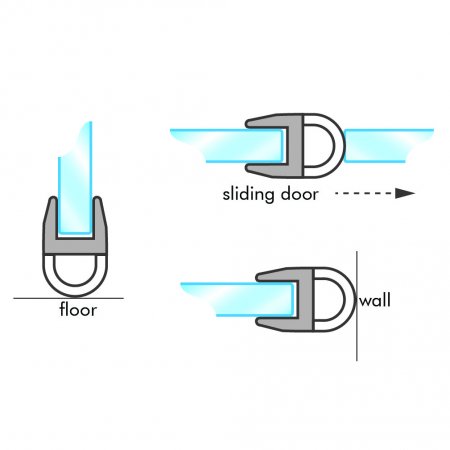 GoldRays GS007 compact shower door seal profile - reference 2