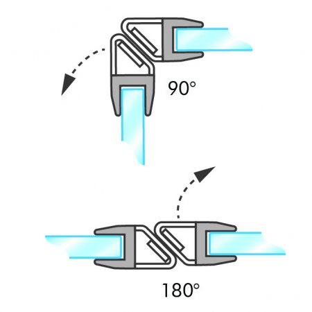 GoldRays GS008A1 compact shower door seal profile - reference 2