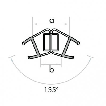 GoldRays GS008C1 compact shower door seal profile - reference 3
