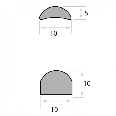 GoldRays HH1009 shower door seal profile - view B