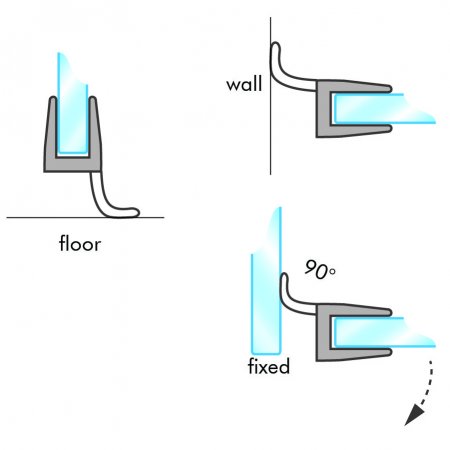GoldRays S005 shower door seal profile - view A