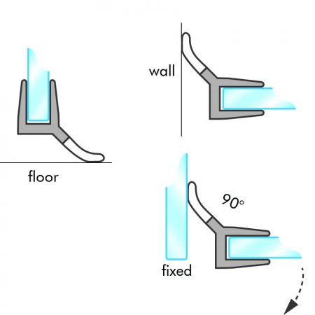 GoldRays S005B shower door seal profile - view A