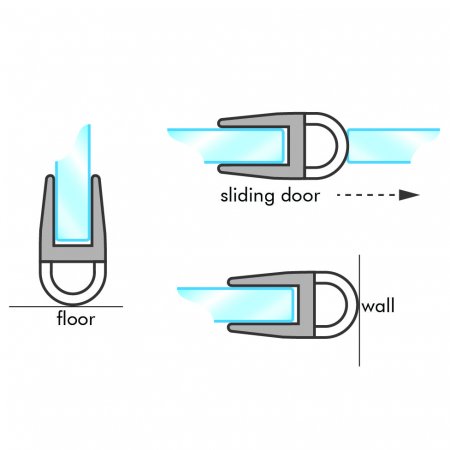 GoldRays S007 shower door seal profile - view A