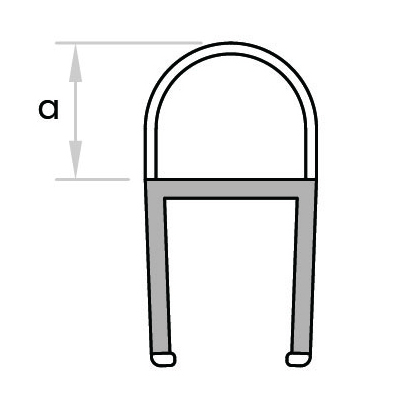 GoldRays S007 shower door seal profile - view B